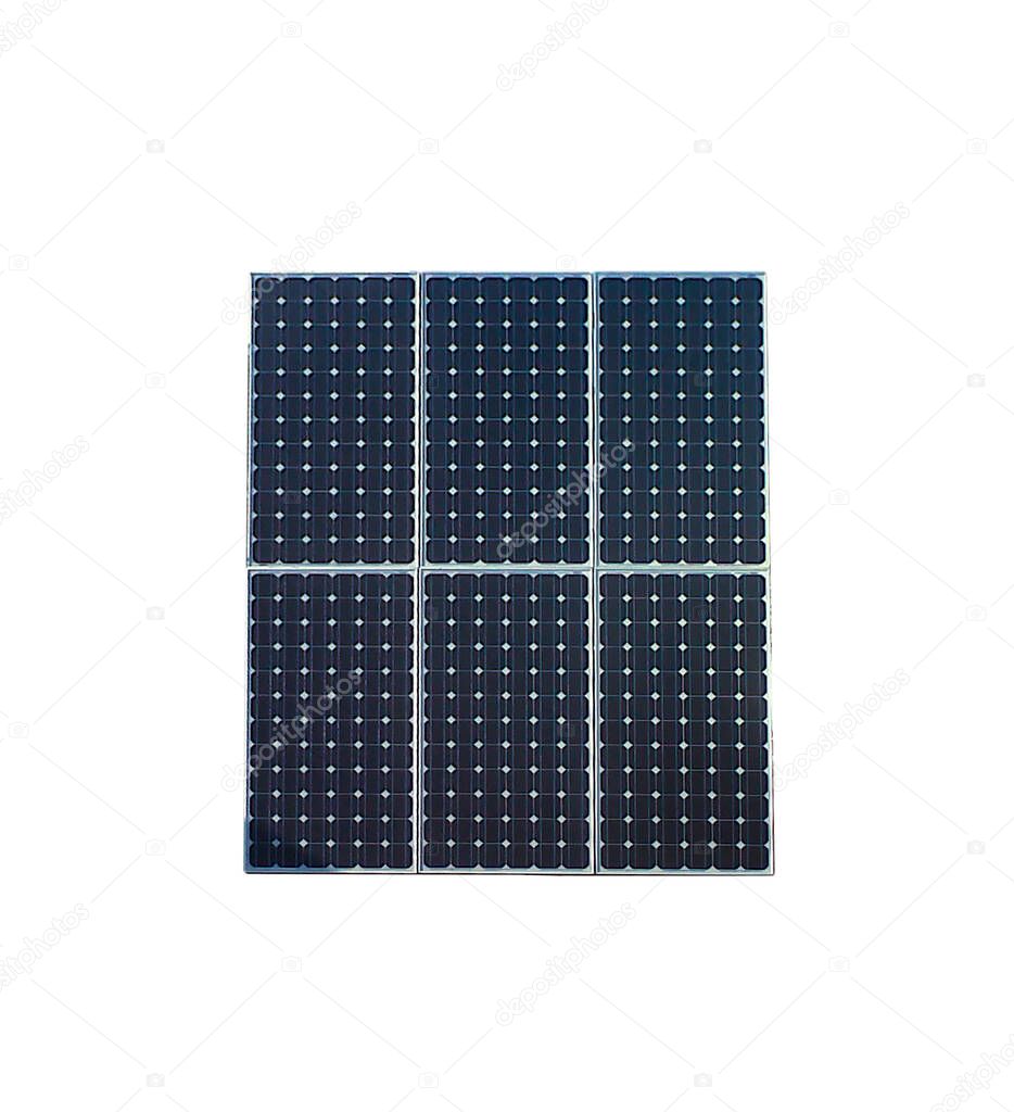 Solar Panels isolated in white background for solar energy concept images.