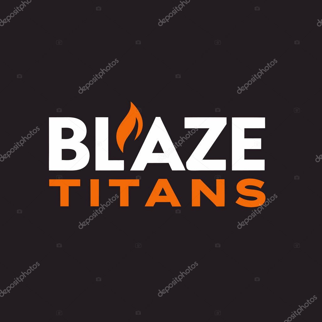 Sports Logo with Blaze Titans Vector Illustration Design