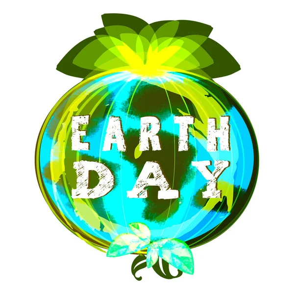 Иллюстрации Abstarct Планета Земля Изолированы Белом Фоне Знаком Дня Земли — стоковое фото