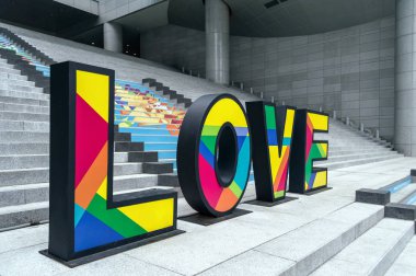 Seoul, Güney Kore 8 Mayıs 2017: aşk mektupları Seul'deki Yongsan istasyonunda