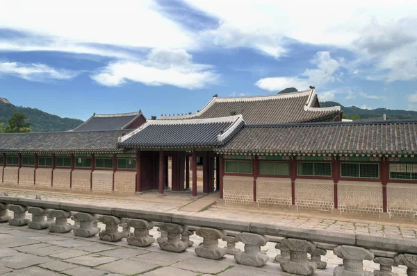 Soul Jižní Korea Září 2015 Stěna Střeše Uvnitř Paláce Gyeongbokgung — Stock fotografie