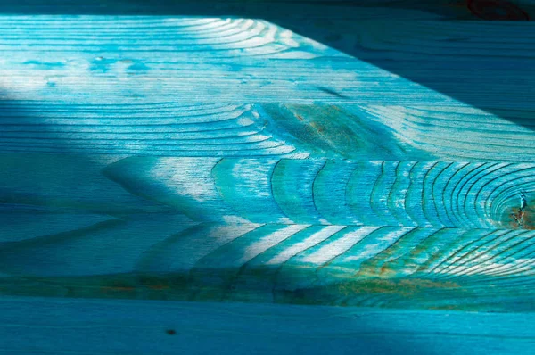 Синій Дерев Яний Фон Під Сонячним Світлом Тінями — стокове фото
