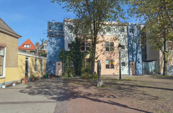 Haag Nizozemí Říjen 2018 Neobvyklé Dřevěné Exteriér Jedné Budov Haagu — Stock fotografie