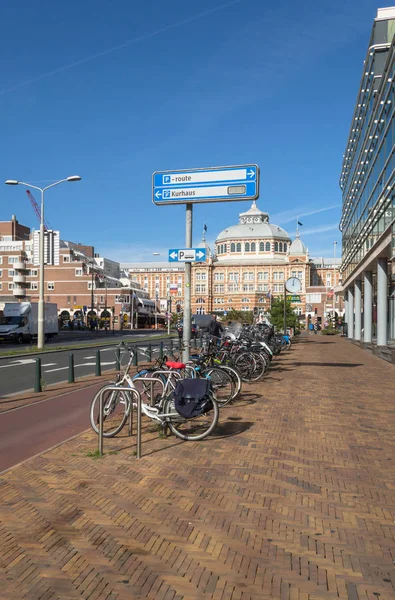 Hague Netherlands October 2018 Bicycles Parking Casino Hague Grand Hotel — Stock Photo, Image