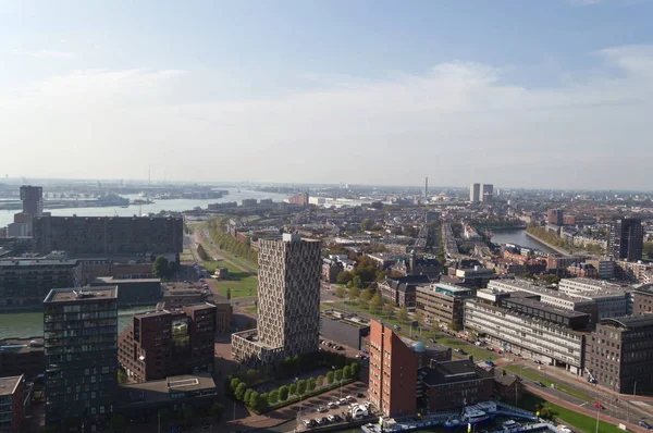 Bekijk Van Bovenaf Skyline Van Rotterdam Zonnige Herfstdag — Stockfoto