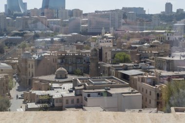  view from maiden tower on cityscape of Baku