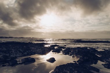 Jeju adasında güzel bir gün batımı.