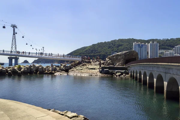 2019年9月14日韓国 松島海岸付近の橋と岩 — ストック写真