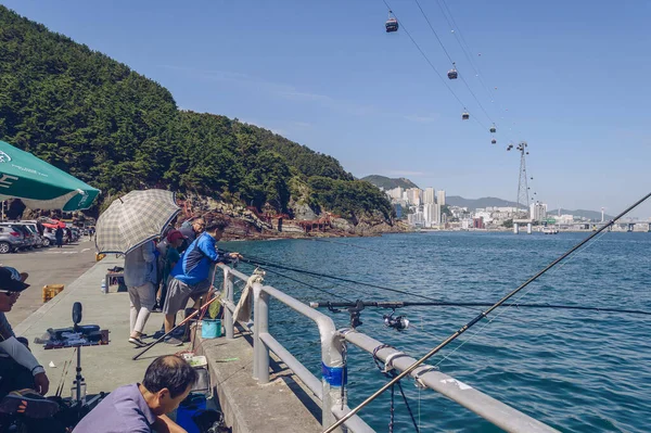 Busan Südkorea September 2019 Massenangeln Sonnigen Tagen Auf Dem Parkplatz — Stockfoto