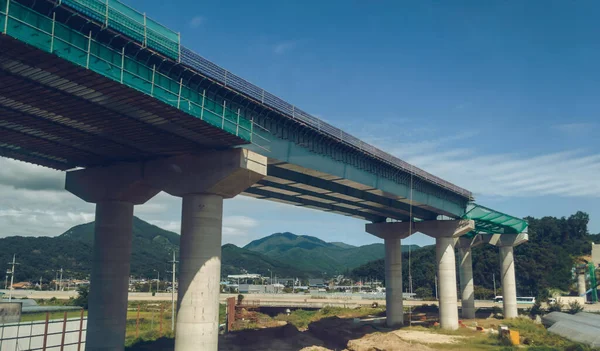 Vista Construcción Del Puente Zona Rural Corea Del Sur Día — Foto de Stock