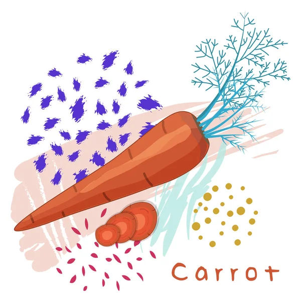 Illustration Vectorielle Carotte Décorée Avec Des Éléments Colorés Abstraits Signe — Image vectorielle