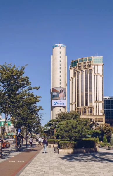 Seoul Zuid Korea September 2019 Seoul Stadsgezicht Met Weg Mensen — Stockfoto