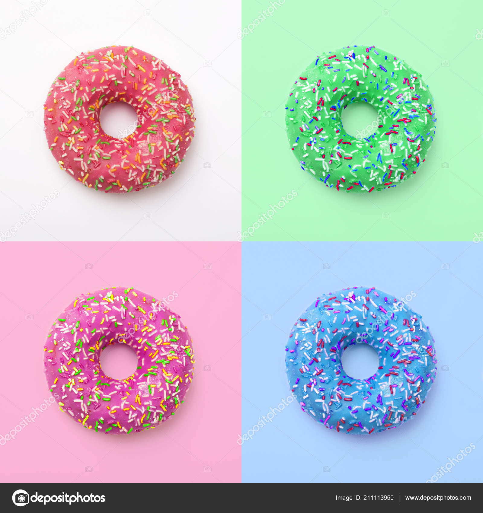 Download Set Colorful Donuts Icing Colored Background Excellent Fresh Delicious Purple Stock Photo Image By C Angel Nt 211113950