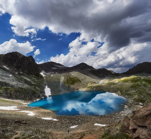 Panoramabilder Våren Dalen Kaukasus Bergen Arkhyz Ryssland Utmärkt Soluppgång Och — Stockfoto