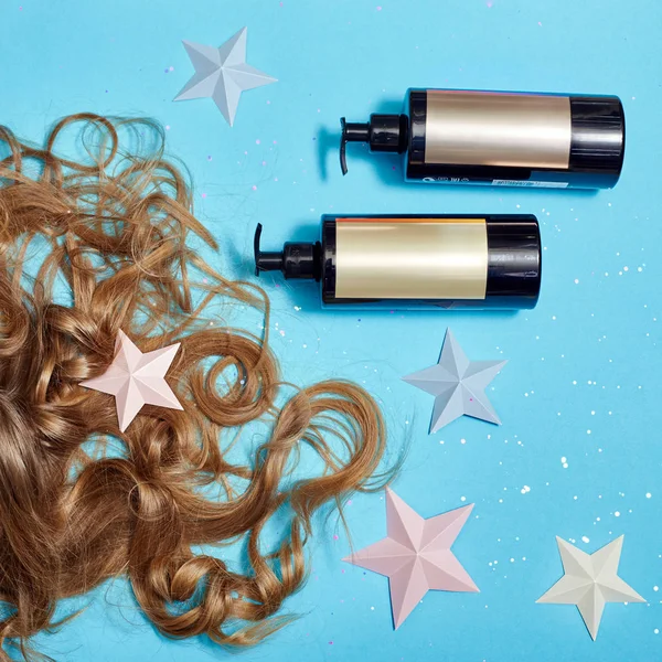 Haarverzorging Lang Mooi Haar Shampoo Voor Cosmetische Verzorging Van Sterke — Stockfoto