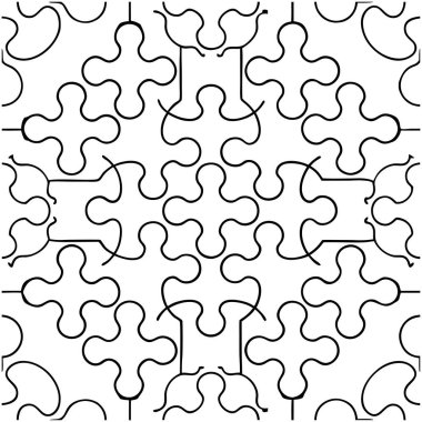 Mikroskobik pazarlarda dijital projeler, baskılar, şablonlar ve yaratıcı tasarım gereksinimleri için ideal, temiz beyaz bir arkaplan üzerinde modern şeffaf bir yapboz deseni tasarımı.