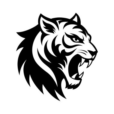 Kabile desenli ayrıntılı kaplan yüzü dövmeler, logolar, posterler ve dekoratif sanat eserleri için mükemmel güç ve kültürel sembolizm..