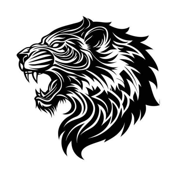 Kabile desenli ayrıntılı kaplan yüzü dövmeler, logolar, posterler ve dekoratif sanat eserleri için mükemmel güç ve kültürel sembolizm..