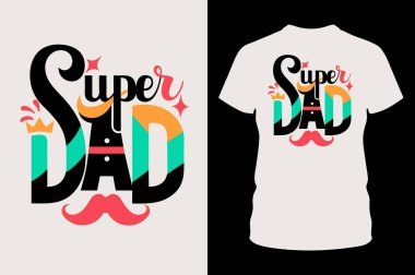 Babalar Günü 'nü bu cesur Süper Baba tişörtü tasarımıyla kutlayalım. Her harika babaya sevgi ve gurur göstermek için hediyeler, giysiler ve eşyalar mükemmel..