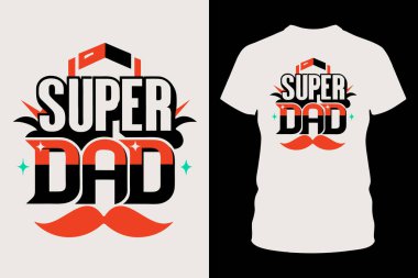 Babalar Günü 'nü bu cesur Süper Baba tişörtü tasarımıyla kutlayalım. Her harika babaya sevgi ve gurur göstermek için hediyeler, giysiler ve eşyalar mükemmel..