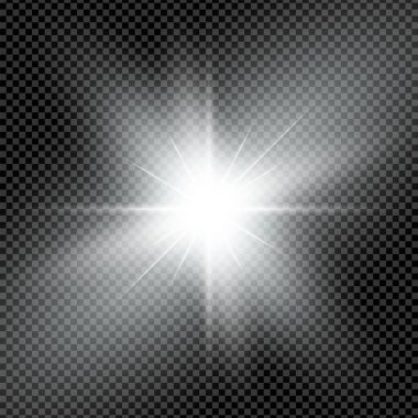 white glowing light effect on a black background. vector illustration.