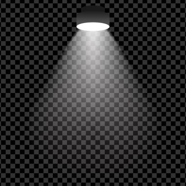 Sahne ışıkları siyah bir arkaplanda izole edilmiş. vektör illüstrasyonu