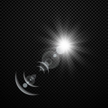 abstract lens flare light effect on black background. vector illustration