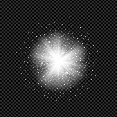 Glitters with ray effect