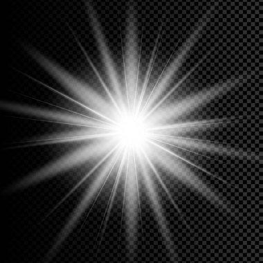 White bright star ray background
