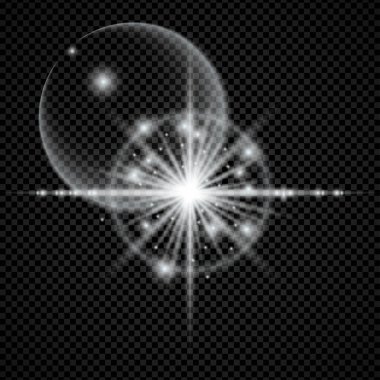 Glitter with star ray background