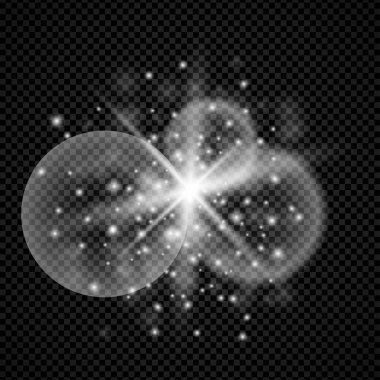 Shining white star glitter effect