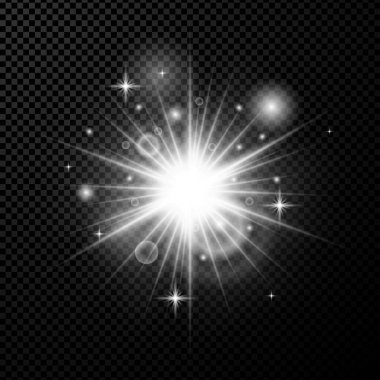 Bright glowing star with glitter