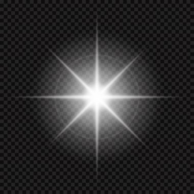 White ray glowing star