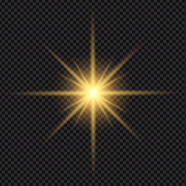 Glowing golden star ray