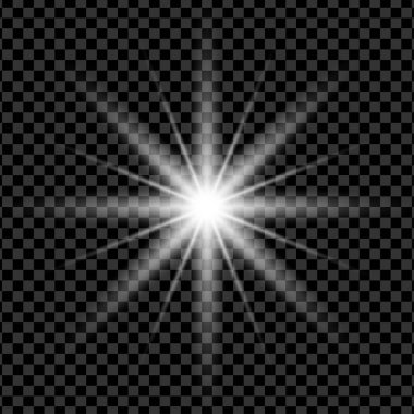 White glitter ray effect