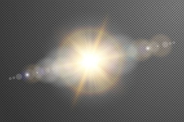 Sun flare with bright ray effect