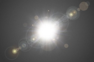 Realistic sun flare effect background