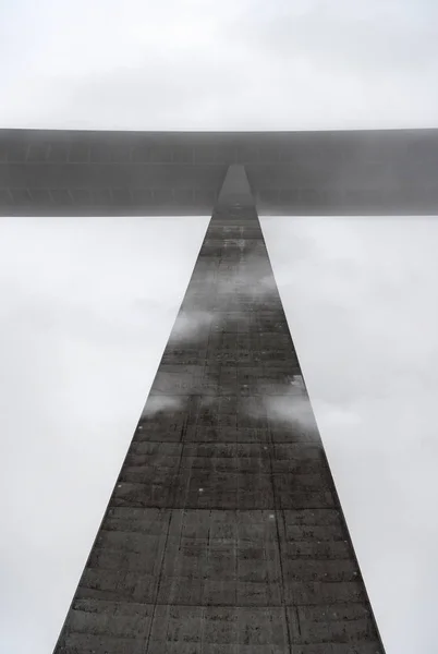 Imagem Detalhada Pilar Ponte Mais Alta Alemanha Visto Baixo Perfurando — Fotografia de Stock