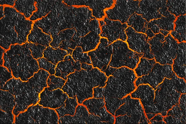 Lav dokusu ve çatlak zemin yüzeyi — Stok fotoğraf