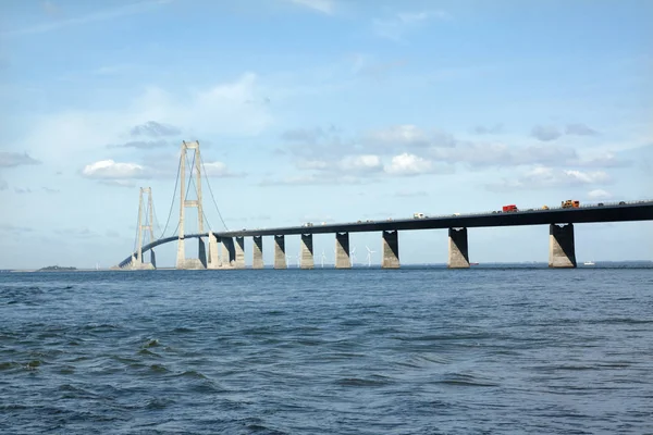 Great Belt Bridge Storebelt Denmark Connecting Zealand Funen — Stock Photo, Image