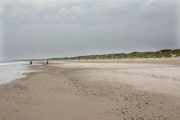 Nordsjön Stranden Danmark Vid Molnig Dag — Stockfoto