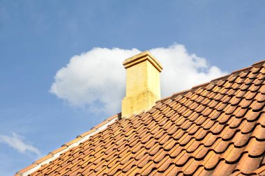 Odense, Danimarka eski şehir. HC Andersen'ın memleketi. Kiremit çatı baca ile.