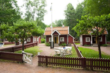 Vimmerby, İsveç - 19 Haziran 2018-Astrid Lindgren dünya, Astrid Lindgrens Varld Astrid Lindgren yerel şehirde Vimmerby İsveç'te bir tema parkı var. Bullerby gürültülü Köyü.