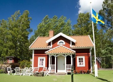 Vimmerby, İsveç - 19 Haziran 2018-Astrid Lindgren dünya, Astrid Lindgrens Varld Astrid Lindgren yerel şehirde Vimmerby İsveç'te bir tema parkı var. Emil Lonneberga house'nın.