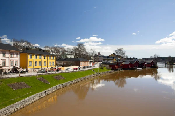 Vista Panorámica Del Casco Antiguo Porvoo Finlandia — Foto de Stock