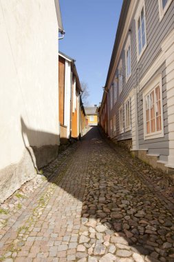 Güzel Eski sokaklar görünümünü. Porvoo. Finlandiya