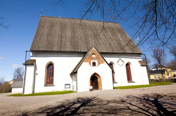 Uitzicht Middeleeuwse Kerk Kathedraal Van Porvoo Finland — Stockfoto