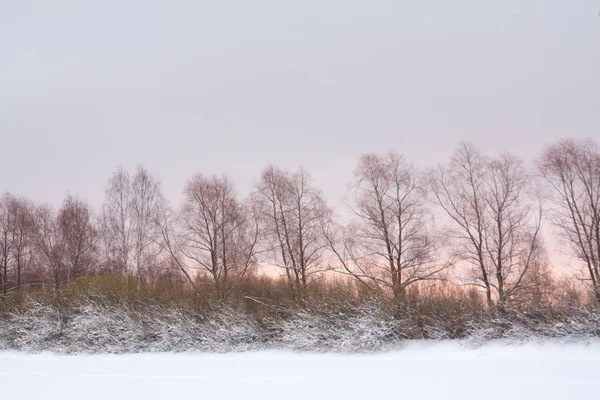 Bonita Paisagem Neve Inverno Finlândia Pôr Sol — Fotografia de Stock