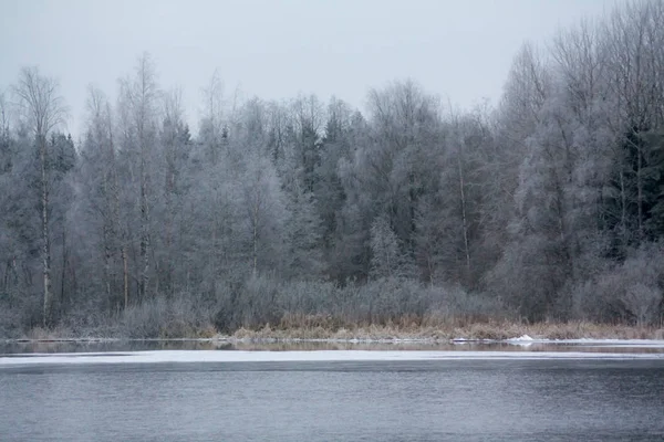 Belo Rio Kymijoki Inverno Kouvola Finlândia — Fotografia de Stock