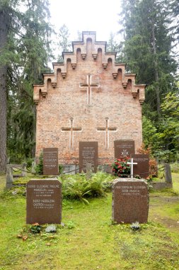 Wrede aile mezarlığında eski Şapeli. 4 Eylül 2018 - Anjala, Kouvola, Finlandiya